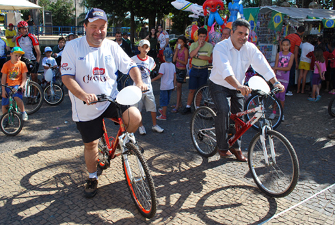 Vereador Fabinho e Marcelo Otaviano no 1º Pedalando pela Paz